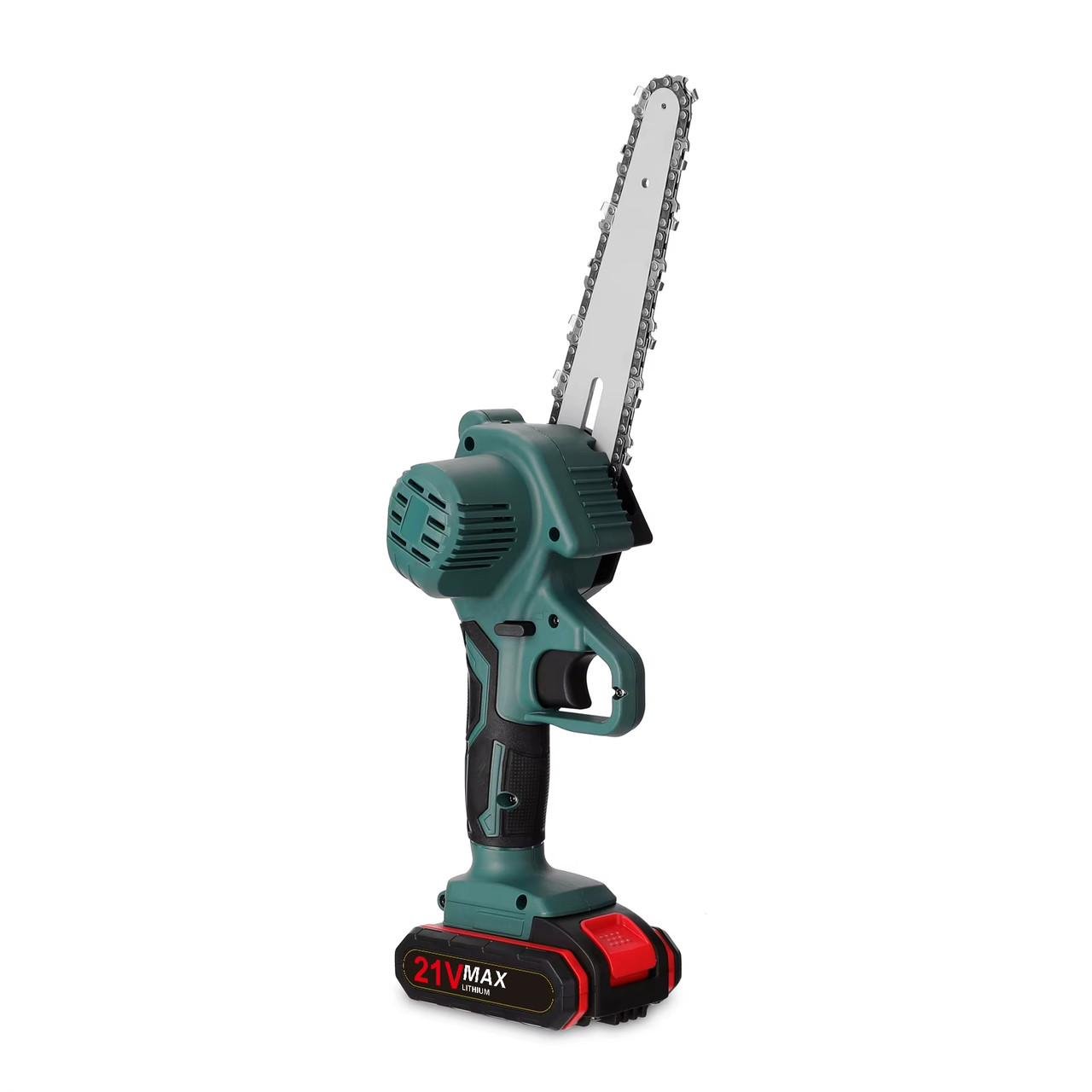 Пила ланцюгова акумуляторна для обрізки дерев Electric Chainsaw 6" 21V 2 АКБ Blue (3_05747) - фото 5