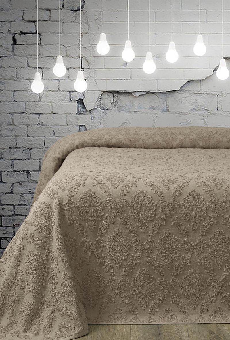 Простирадло махрове Lotus-Crown 200х220 см Темно-бежевий (77378)