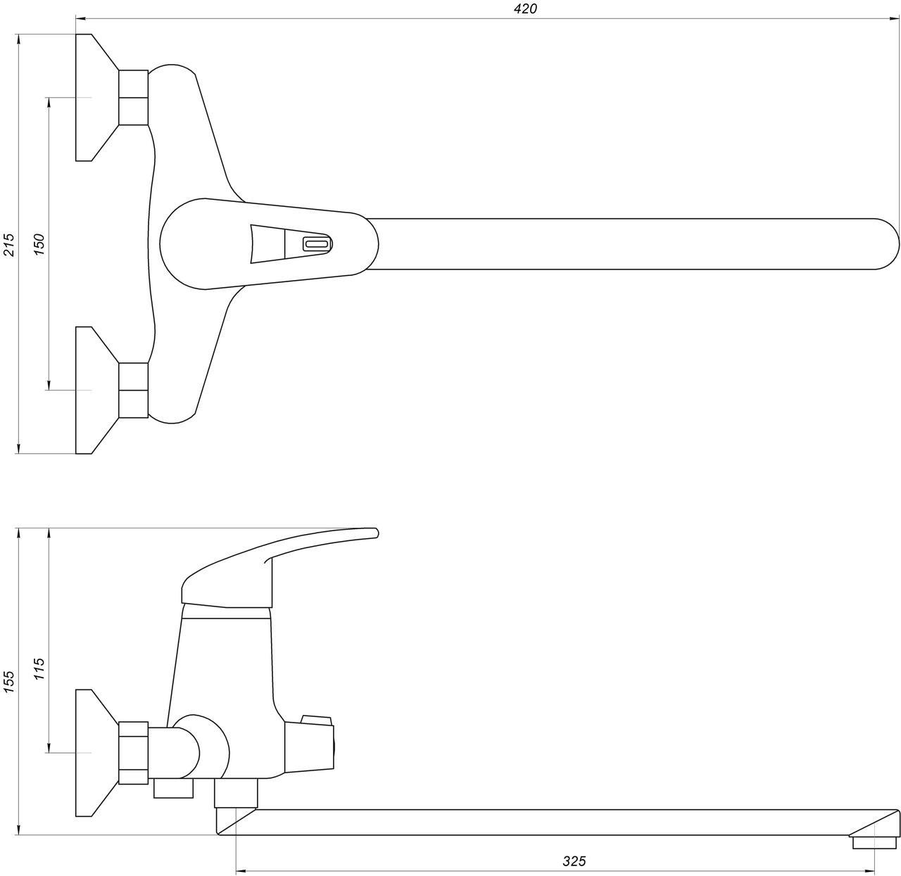 Змішувач для ванни Globus Lux Caprice GLCA-0208