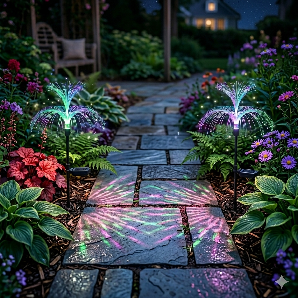 Уличный светильник грунтовый Jellyfish с солнечной панелью 2 штуки 83 см (HP-L-13)