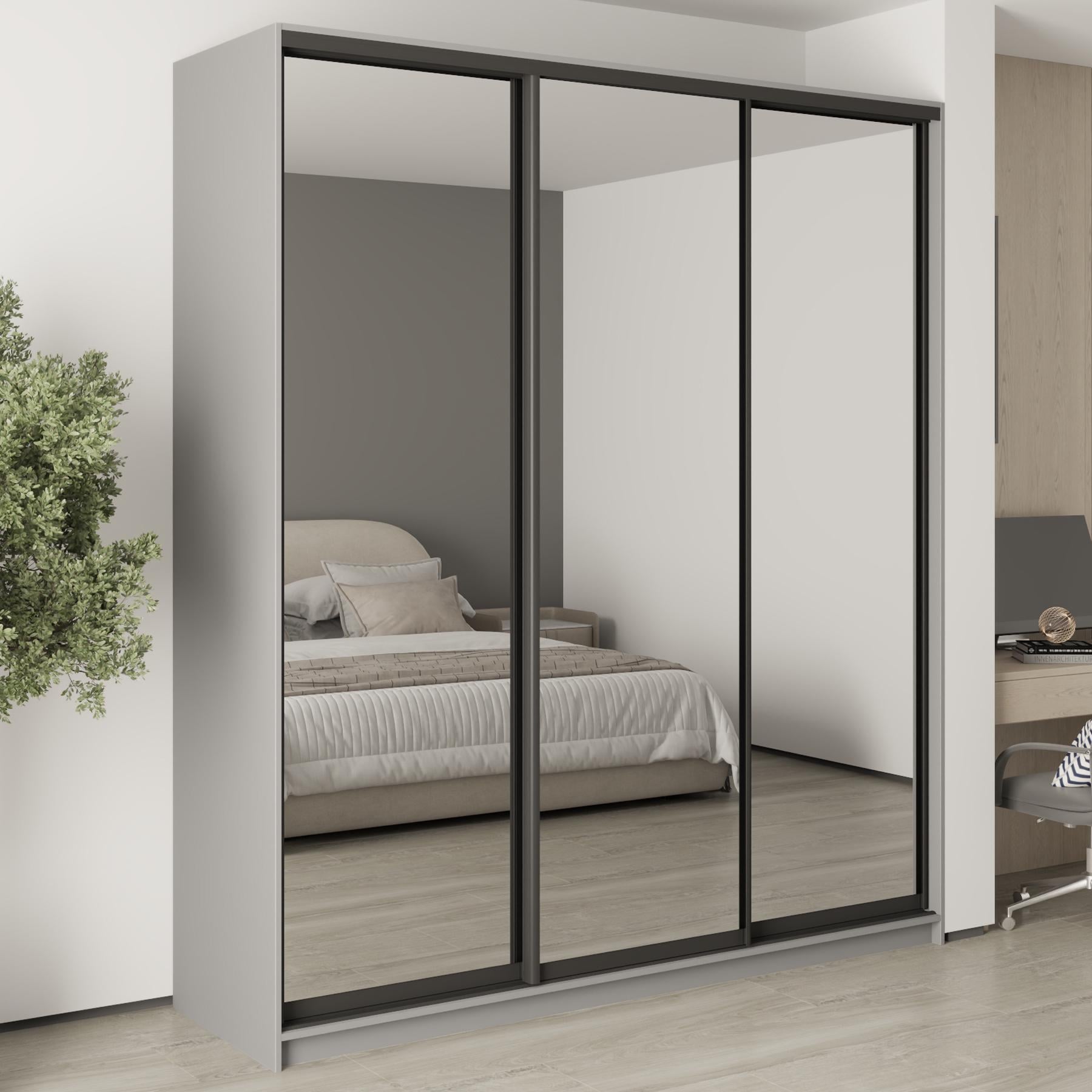 Шкаф-купе трехдверный MebelStar Стандарт BG 3 Зеркала 210x45x240 см Серая мышка (MBS-8847)