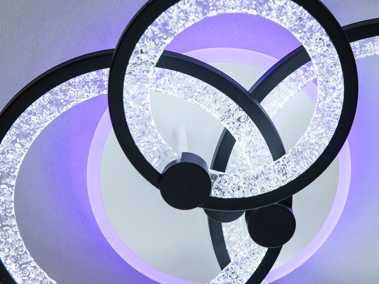 Люстра LED на кухню з диммером 8180-3BK-LS 70W на 10 м2 Чорний (2461100376) - фото 5