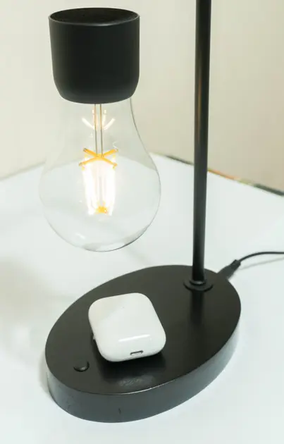 Нічник Yarko декоративний в стилі Лофт з бездротовою зарядкою Чорний - фото 3