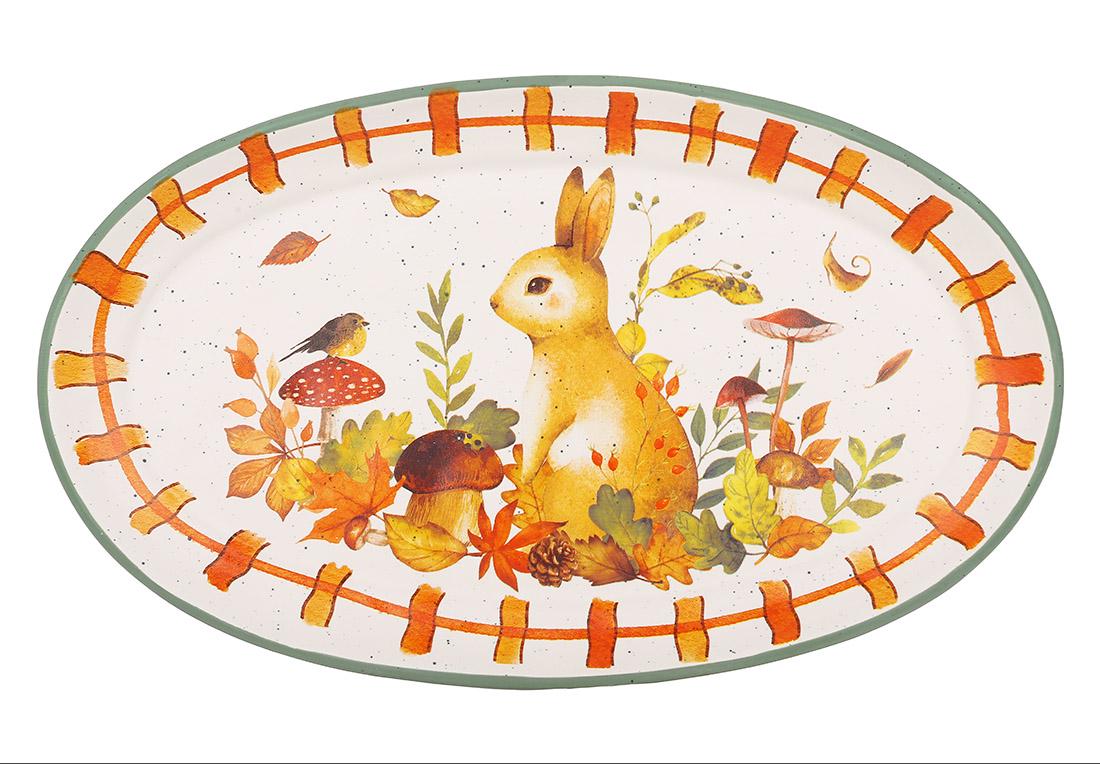 Набір блюд керамічних Заєць на галявині 32x19x2,8 см 2 шт. (733-757) - фото 1 Набір блюд керамічних Заєць на галявині 32x19x2,8 см 2 шт. (733-757) - фото 1