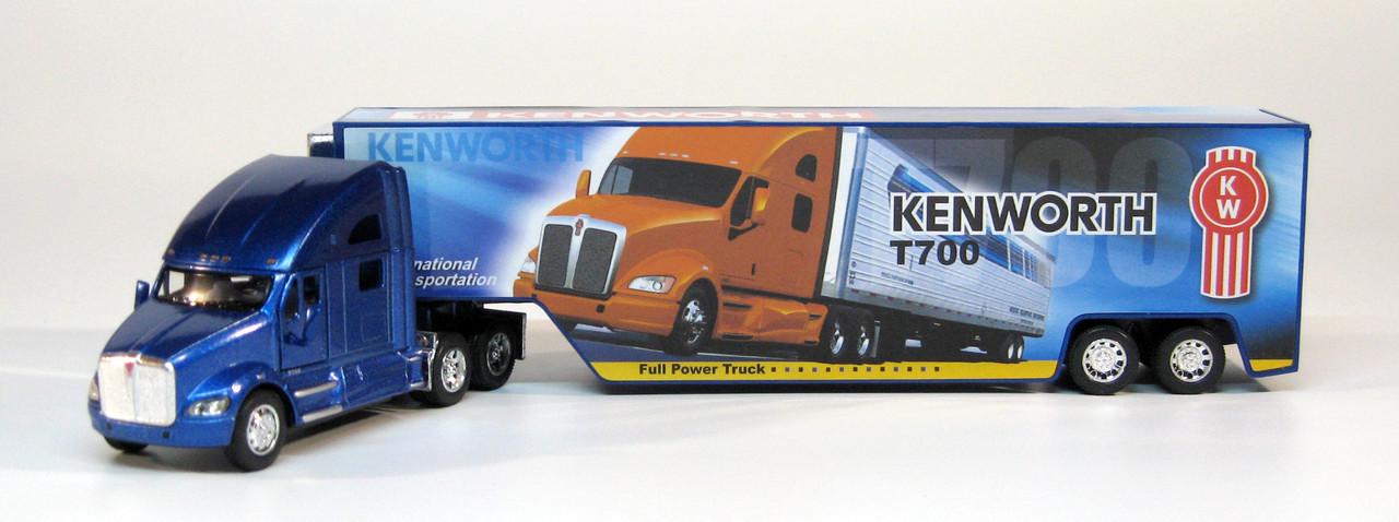 Машинка Kinsmart металлическая KT1302W Kenworth T700 with container Cиний - фото 3 Машинка Kinsmart металлическая KT1302W Kenworth T700 with container Cиний - фото 3