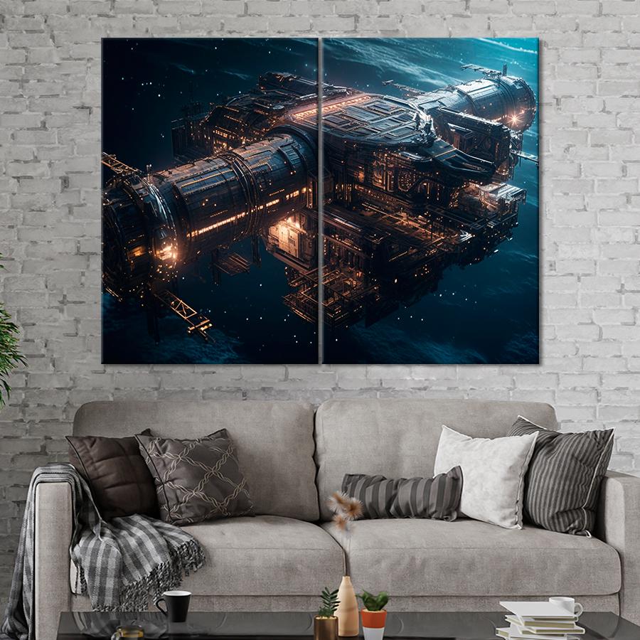 Картина космос Роскошный космический корабль 71x51 см (A1304-2)