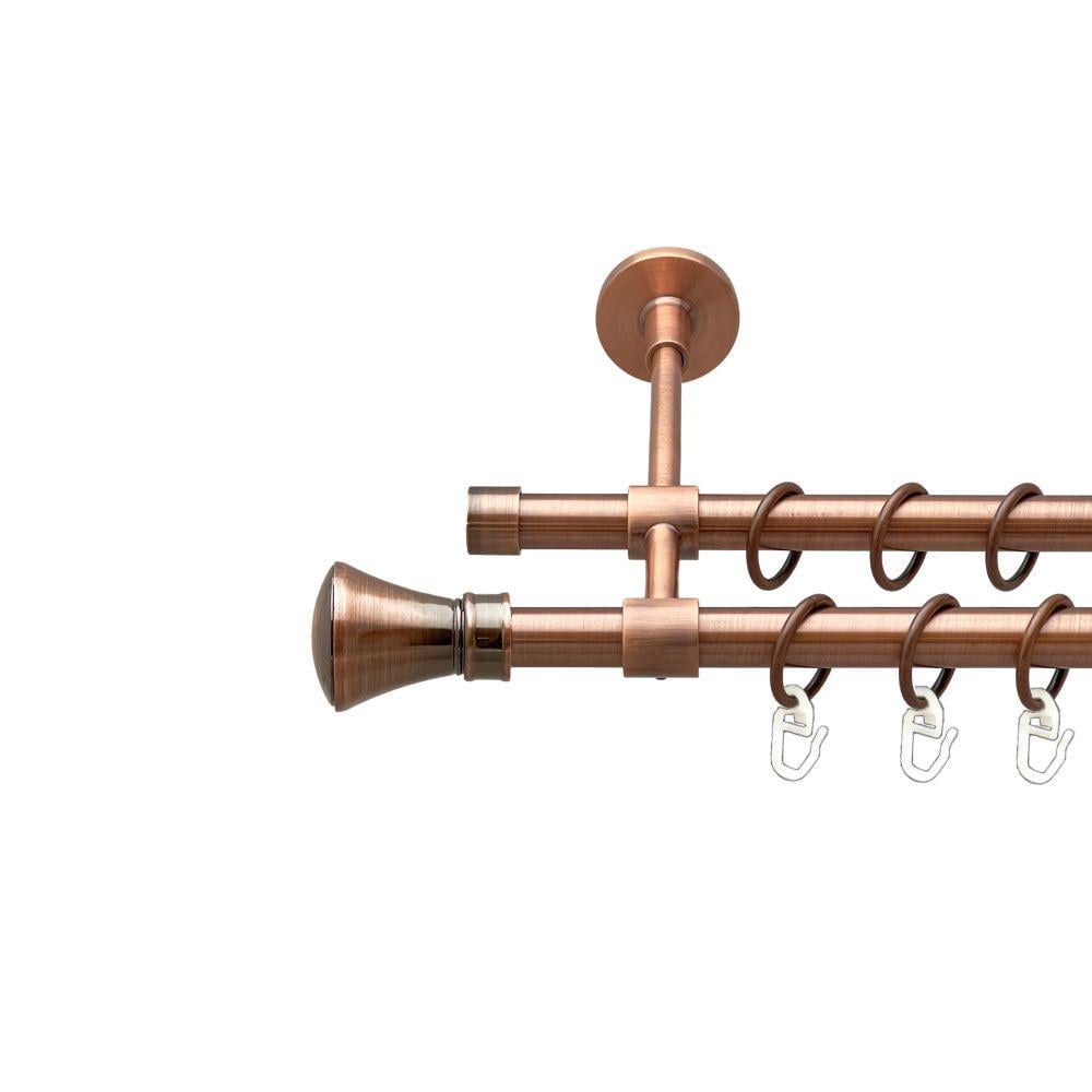 Карниз Orvit Люксор металевий дворядний закритий гладка труба кільце металеве 16/16 мм 240 см Мідь (00-00019891)