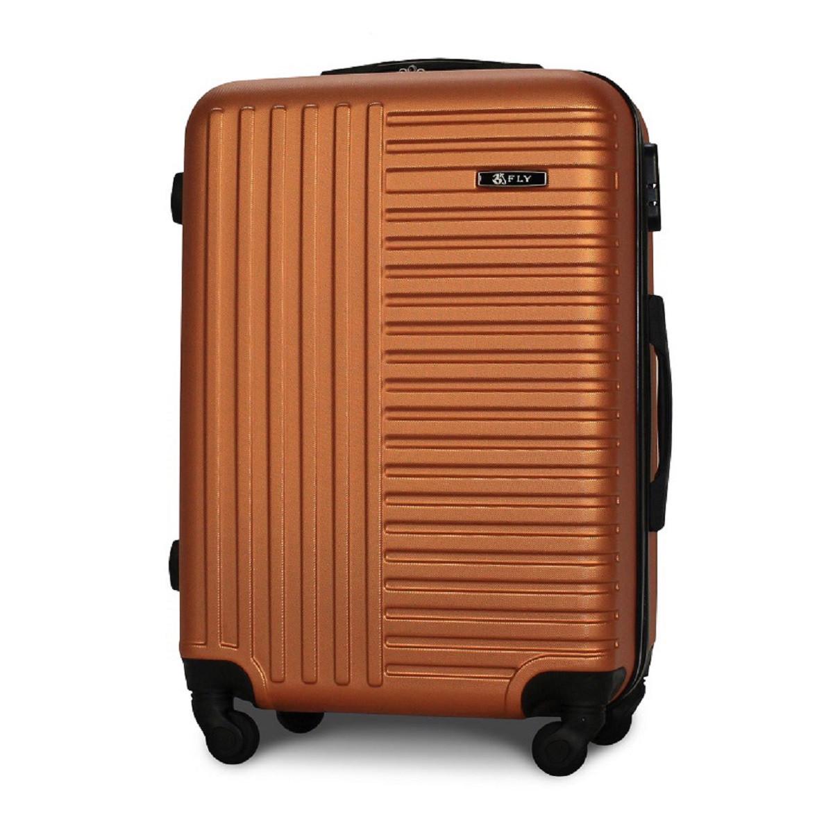 Чемодан Fly 1096 средний 64х42х25 см 64 л пластиковый на 4 колесах Оранжевый