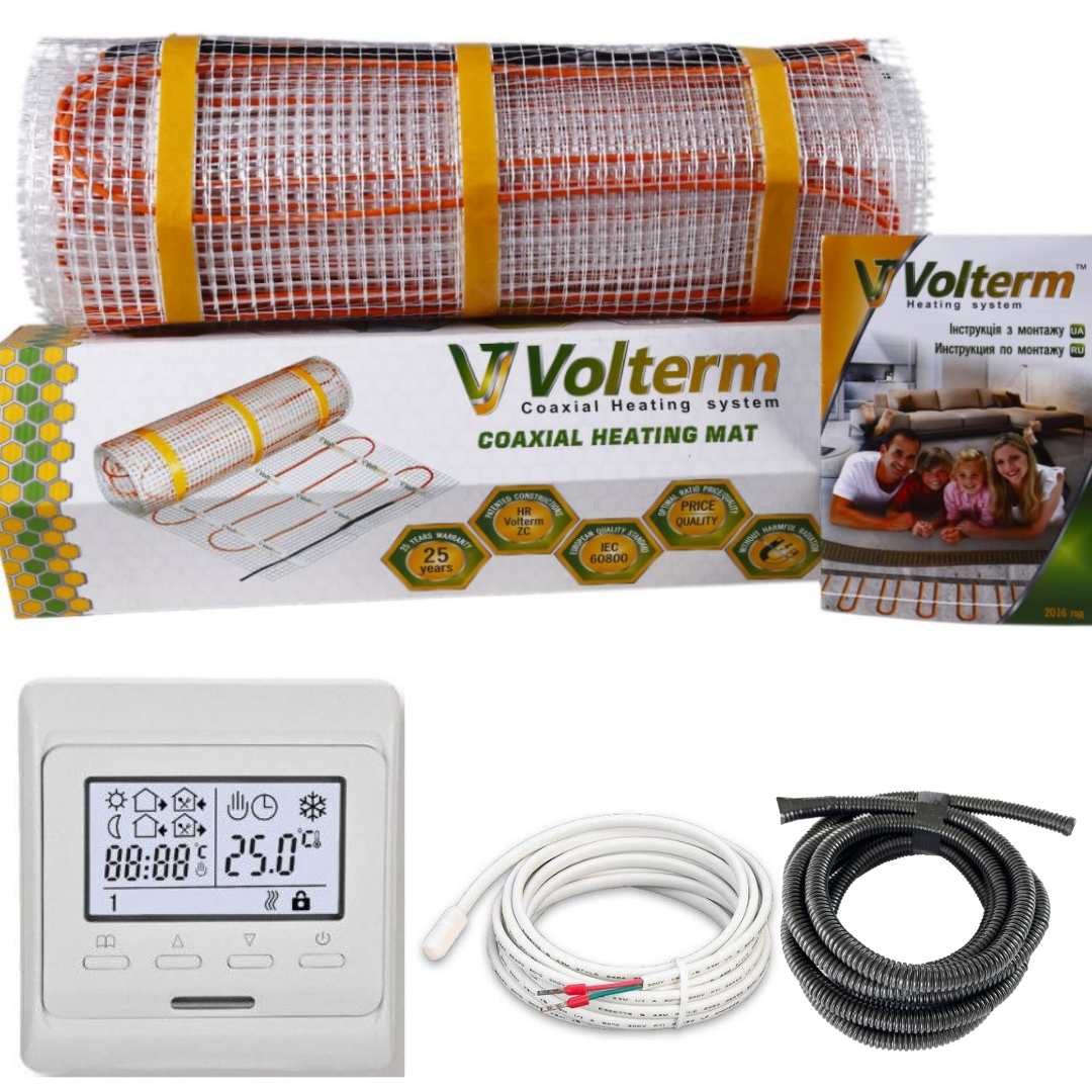 Комплект тепла підлога Volterm 180 Вт + термостат програмований 1,7 м2
