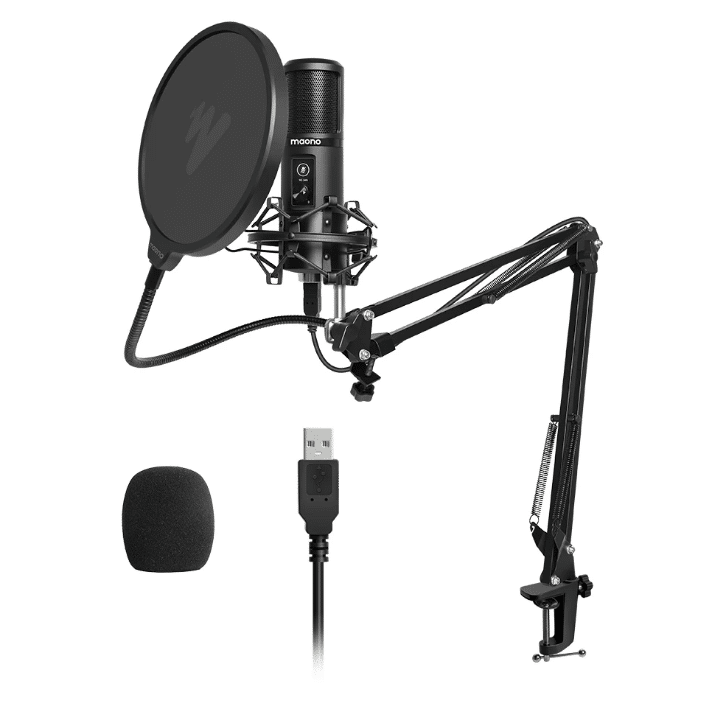 Микрофон Maono AU-PM421 USB конденсаторный со стойкой, пауком и поп-фильтром Микрофон Maono AU-PM421 USB конденсаторный со стойкой, пауком и поп-фильтром