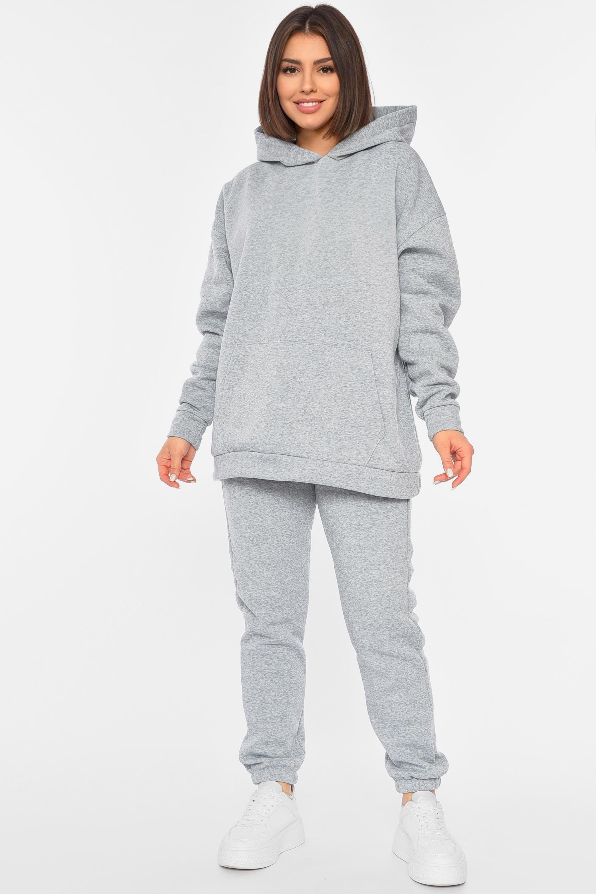 Спортивний костюм жіночий на флісі L Сірий (190882)