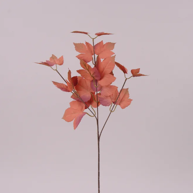 Ветка декоративная с листьями Flora Терракотовый (72001)