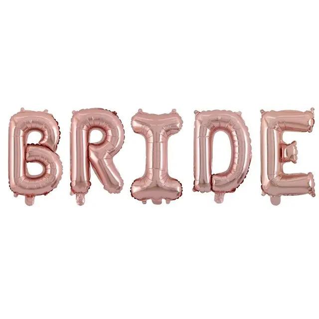 Воздушные шары набор фольгированные буквы Bride Девичник 73 см Розовое золото (T-159)