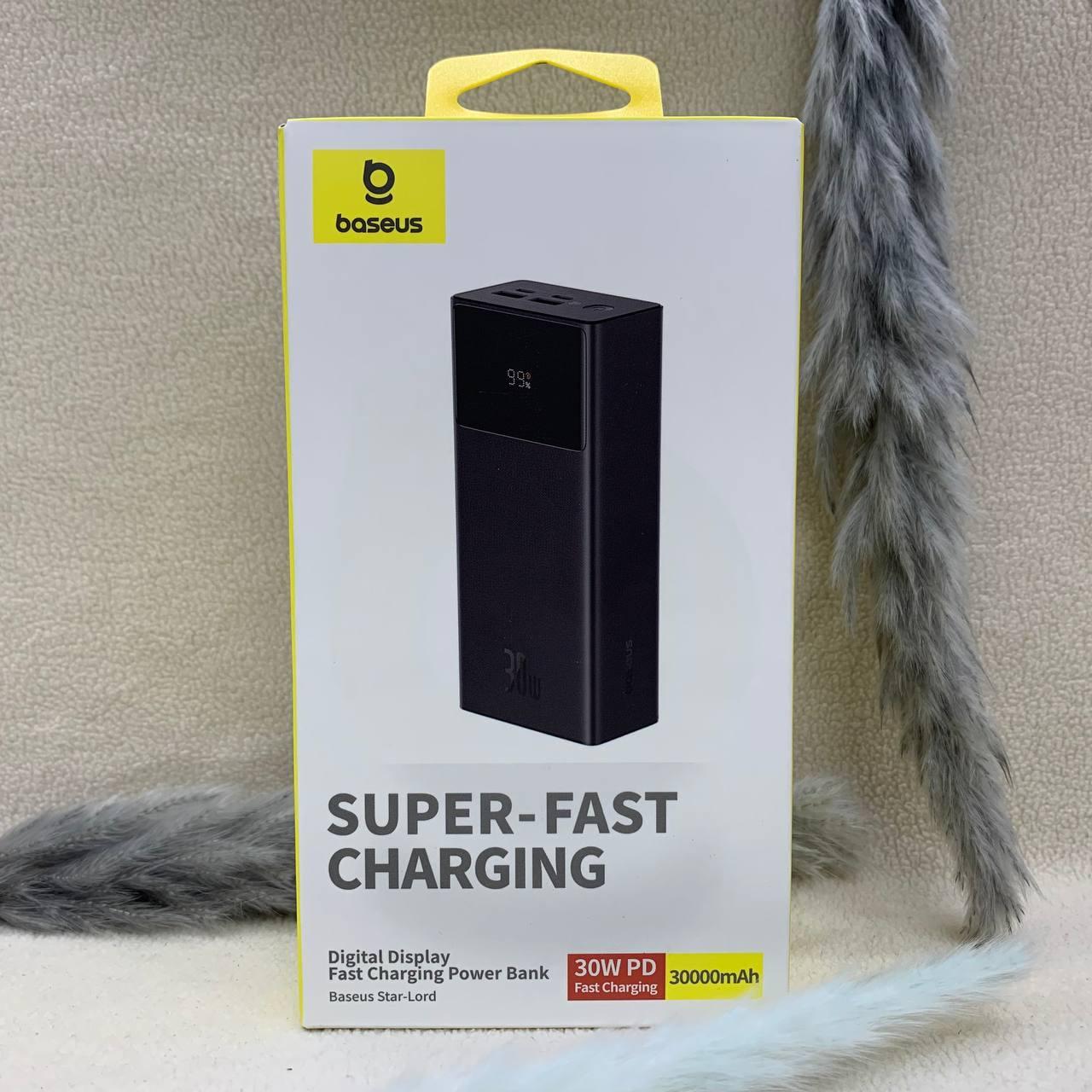Повербанк BASEUS Star-Lord с LED-дисплеем и кабелем USB-Type-C/30000 mAh/30 W
