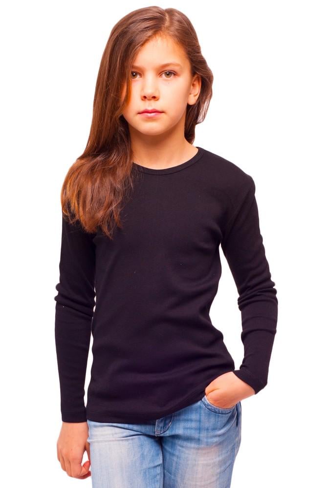 Футболка дитяча довгий рукав Наталюкс р. 38 146x152 см Чорний (2133043290961)