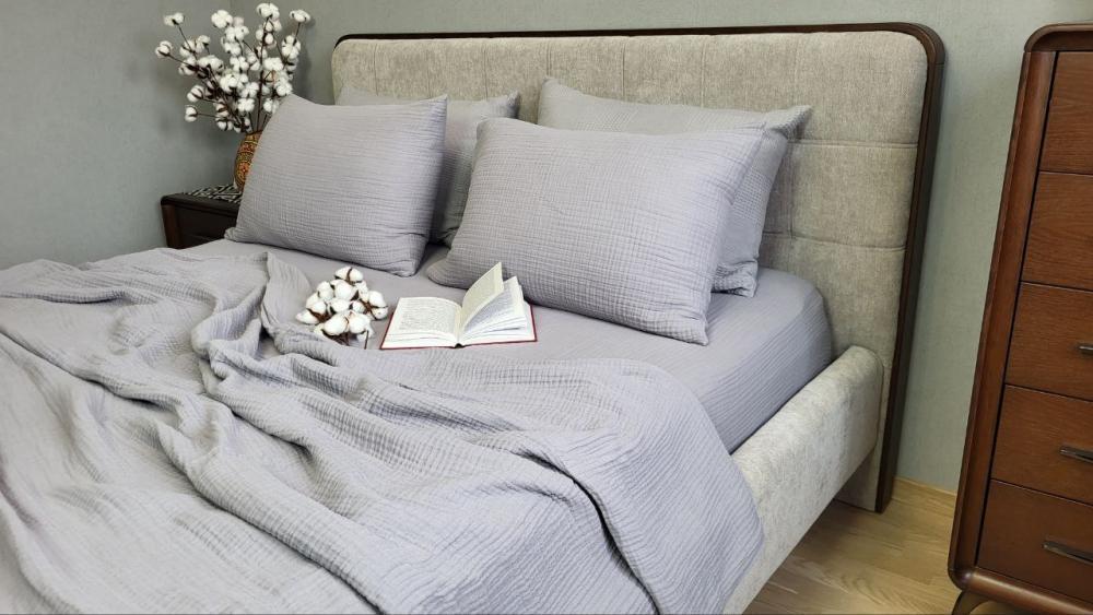 Покрывало муслин 200x220 см Smoke grey (11069) - фото 2 Покрывало муслин 200x220 см Smoke grey (11069) - фото 2