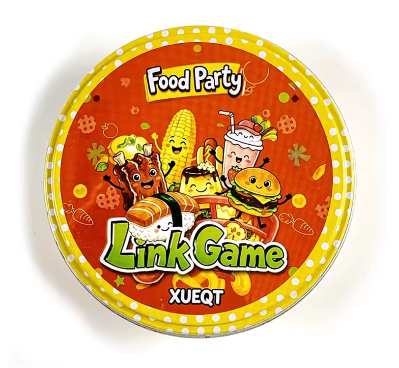 Настольная игра карточная Food Party Соедини карты металлическая коробка (38093381)