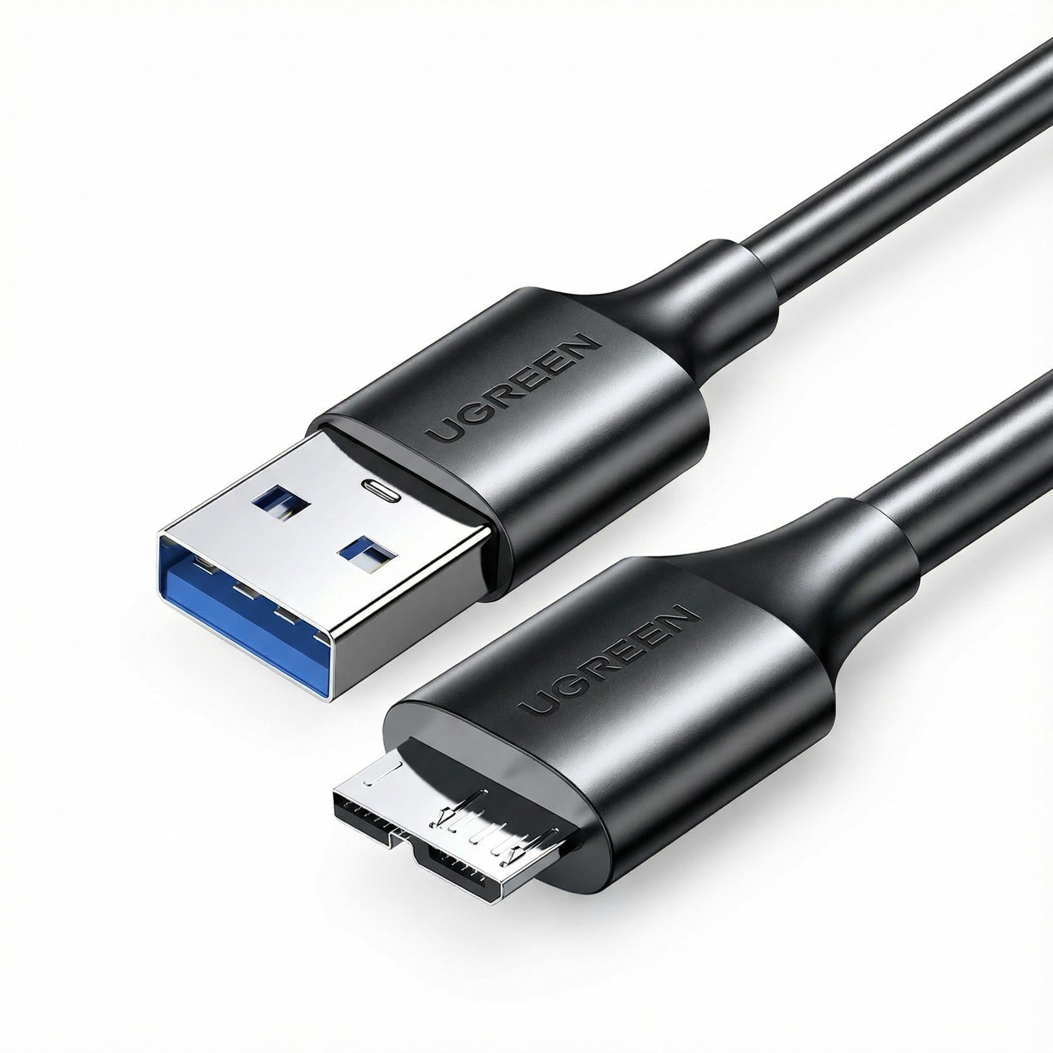 Кабель USB 3.0 на Micro USB 3.0 Ugreen US130 0,5 м 5 Гбіт/с 3 А Чорний (60528)