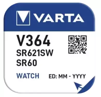 Батарейка для годинника Varta V364/621 Silver-Oxide 1,55 V (84) - фото 2 Батарейка для годинника Varta V364/621 Silver-Oxide 1,55 V (84) - фото 2