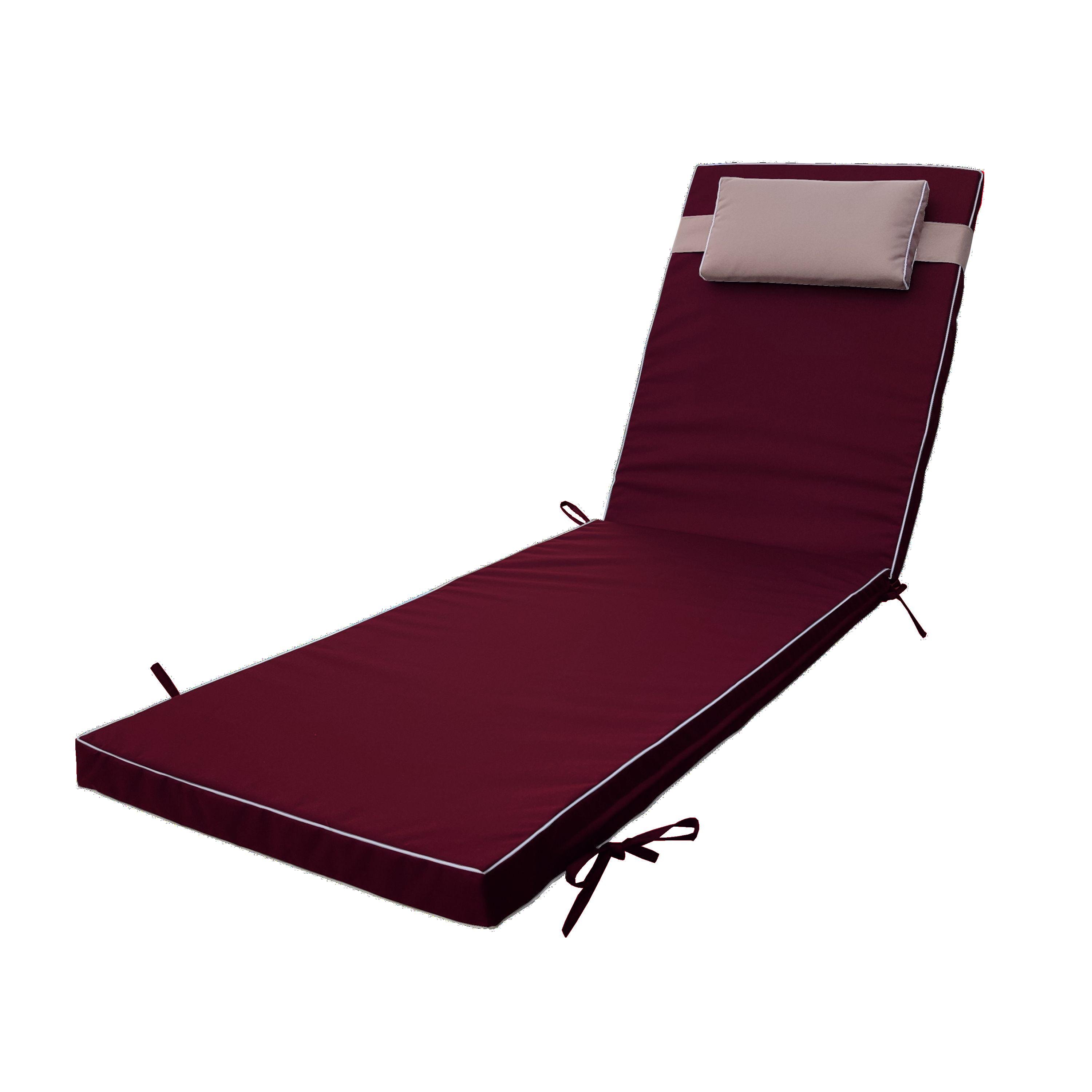 Матрац для шезлонгу eGarden BAHIA оксфорд 195x58x6 см Бордовий/Бежевий (5780) Матрац для шезлонгу eGarden BAHIA оксфорд 195x58x6 см Бордовий/Бежевий (5780)