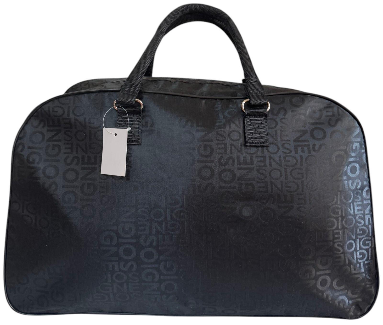 Сумка дорожная большая с длинным ремнем через плечо и боковыми карманами Черный (241199BL) - фото 3