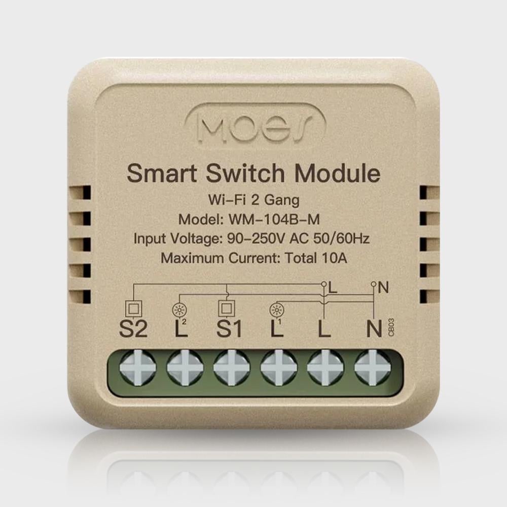 Реле двухканальное Wi-Fi Moes Tuya Smart (WH00726)