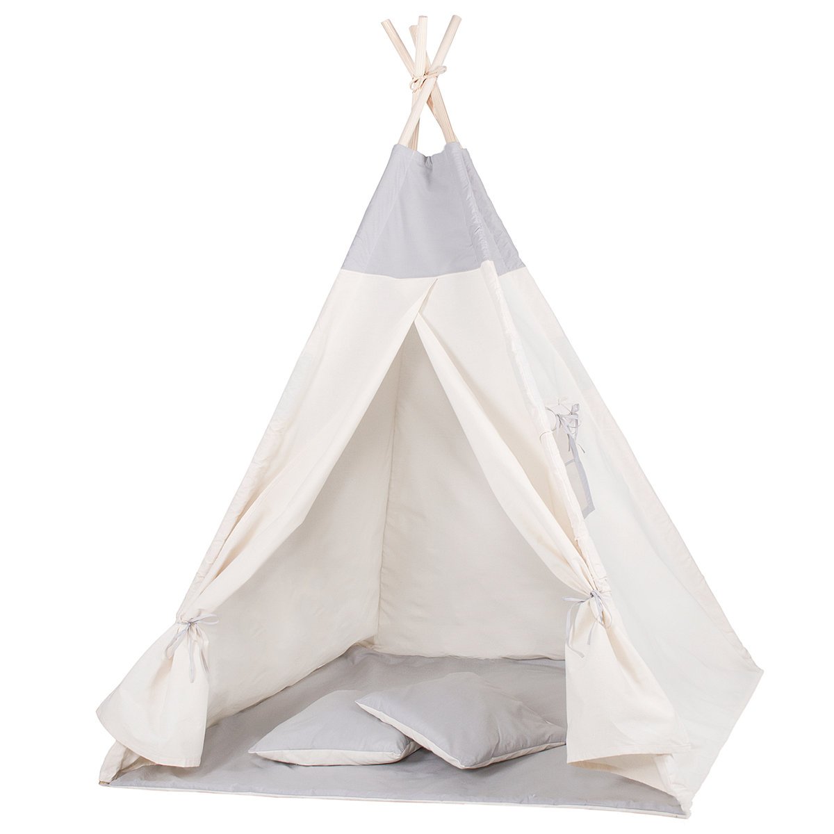 Дитячий намет-вігвам Springos Tipi XXL White/Grey (TIP10)