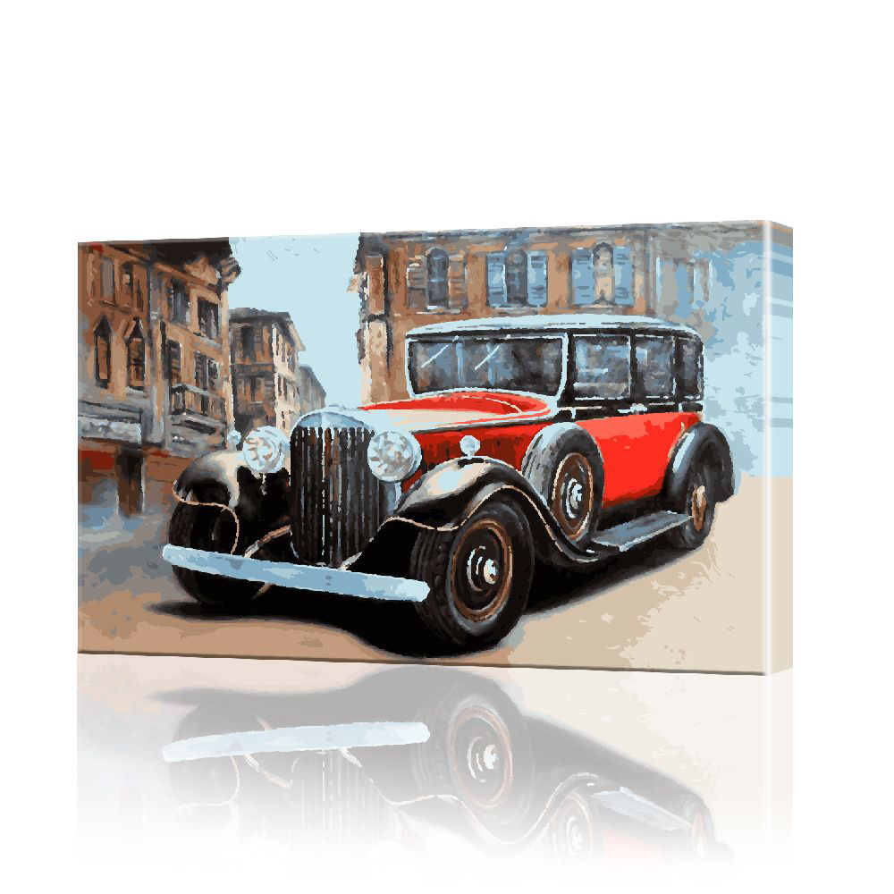 Картина по номерам ArtSale Раритетное авто PBN0403 40х70 см