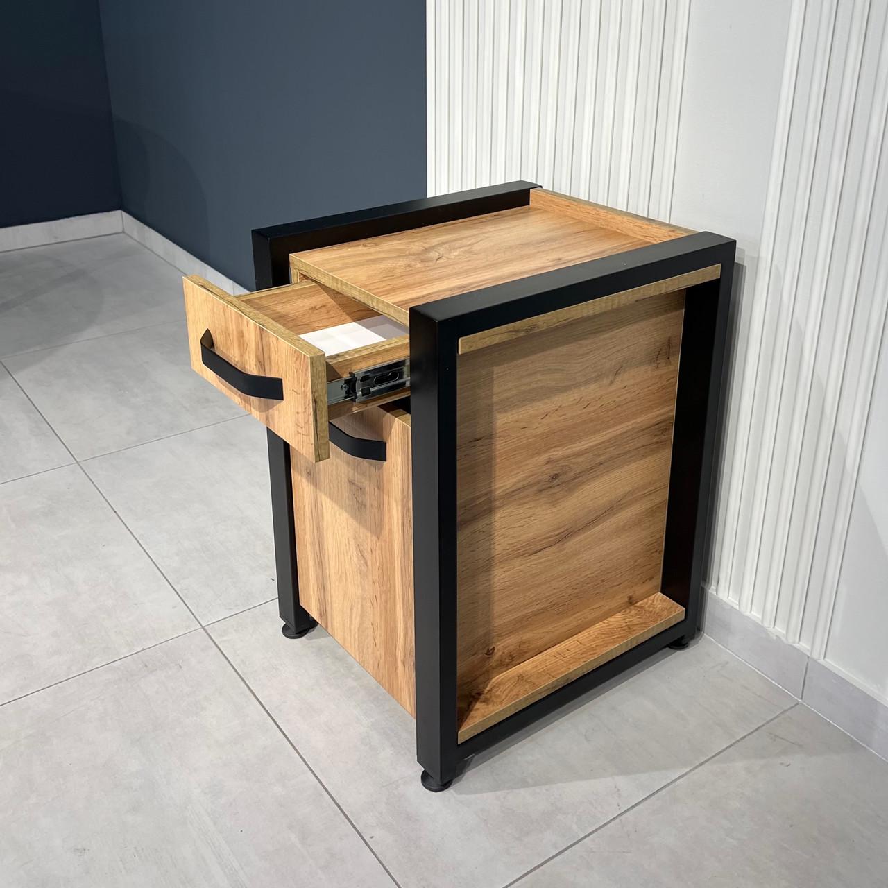 Тумба приліжкова LOFT з шухлядою та полицями (000088439) - фото 3