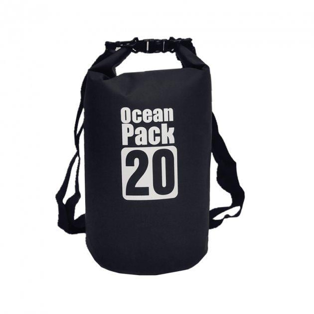 Герморюкзак Ocean Pack с шлейкой на плечо 20 л Black (HP50353)