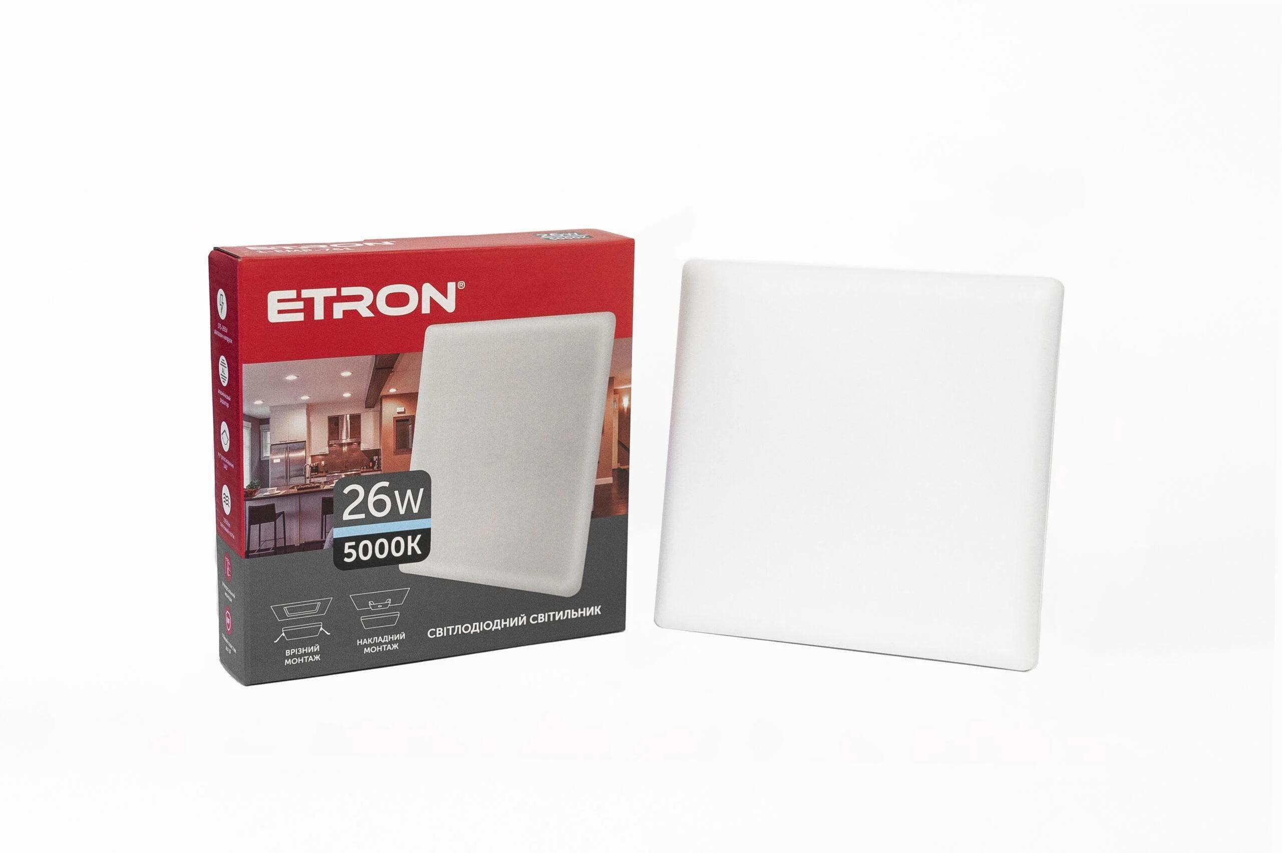 LED-светильник квадратный ETRON 1-EMP-761 Multipurpose 26W 5000К IP20 (27552371)