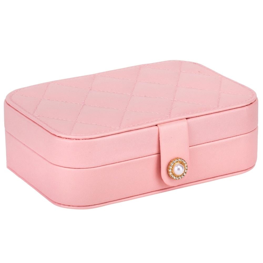 Шкатулка для украшений Elisey Жемчужина из экокожи с отделением для колец Розовый (99-81-9188-003.4)