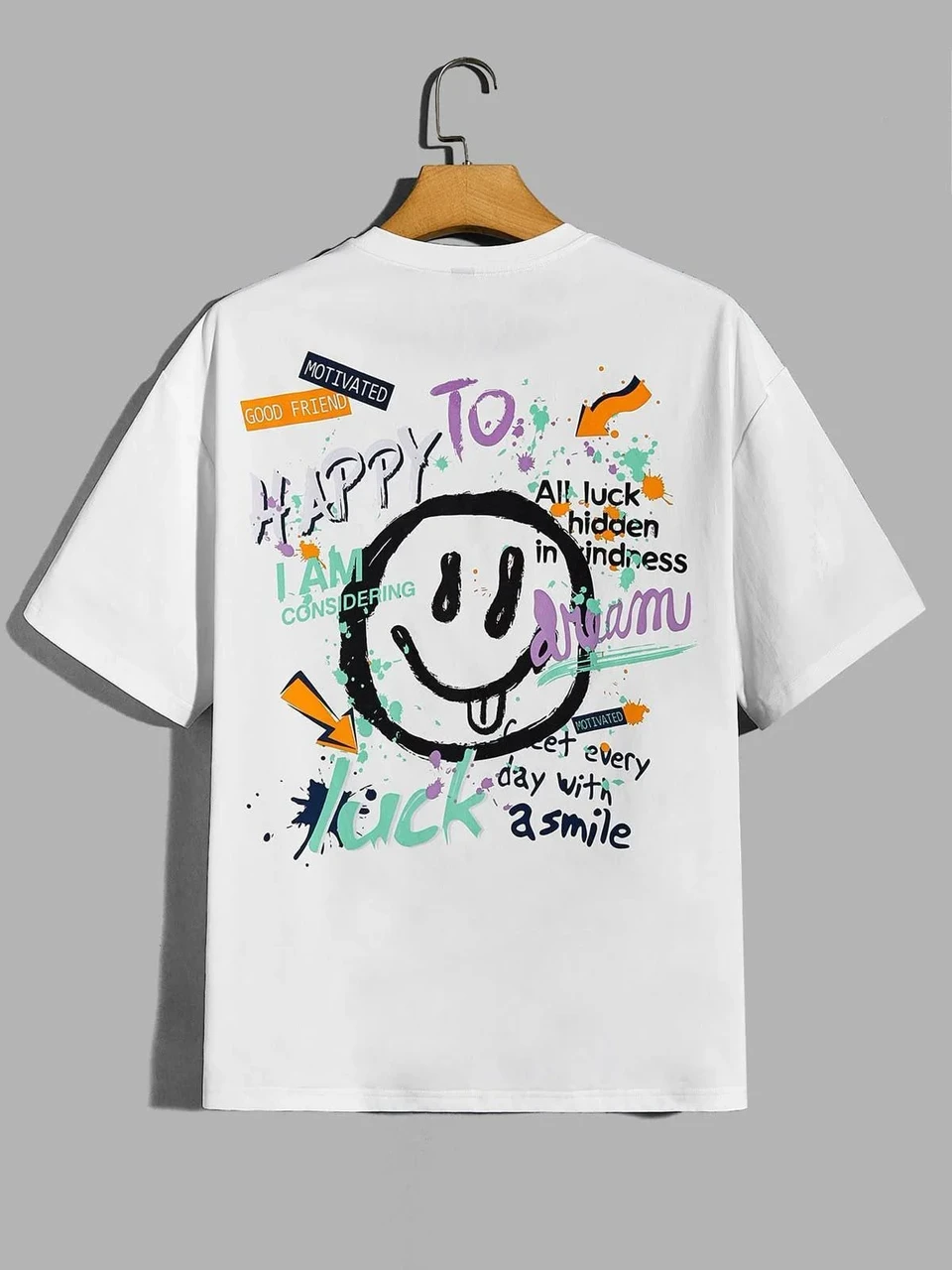 Футболка мужская с принтом Pin-000-562 повседневная XL Белый (2664092968)