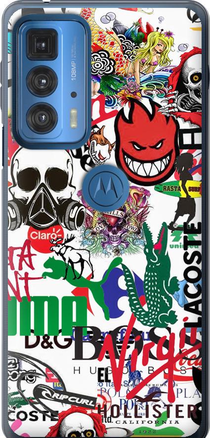 Чехол на Motorola Edge 20 Pro Many different logos (4022u-2662-42517) Чехол на Motorola Edge 20 Pro Many different logos (4022u-2662-42517)