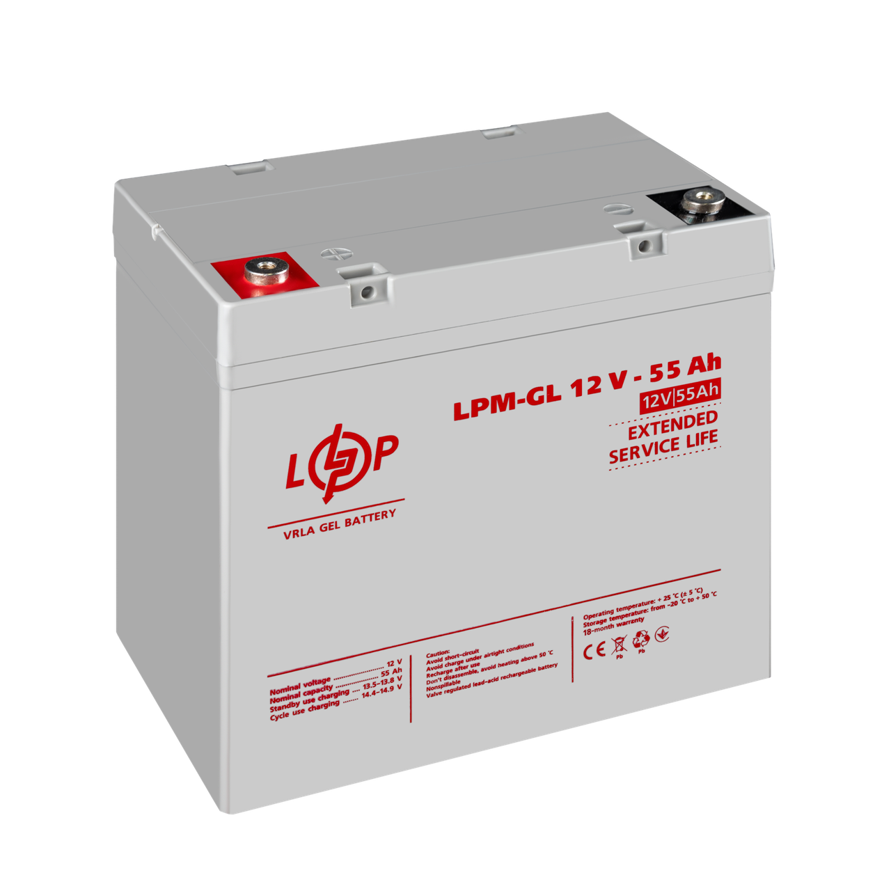 Аккумулятор гелевый LPM-GL 12V-55 Ah - фото 3 Аккумулятор гелевый LPM-GL 12V-55 Ah - фото 3