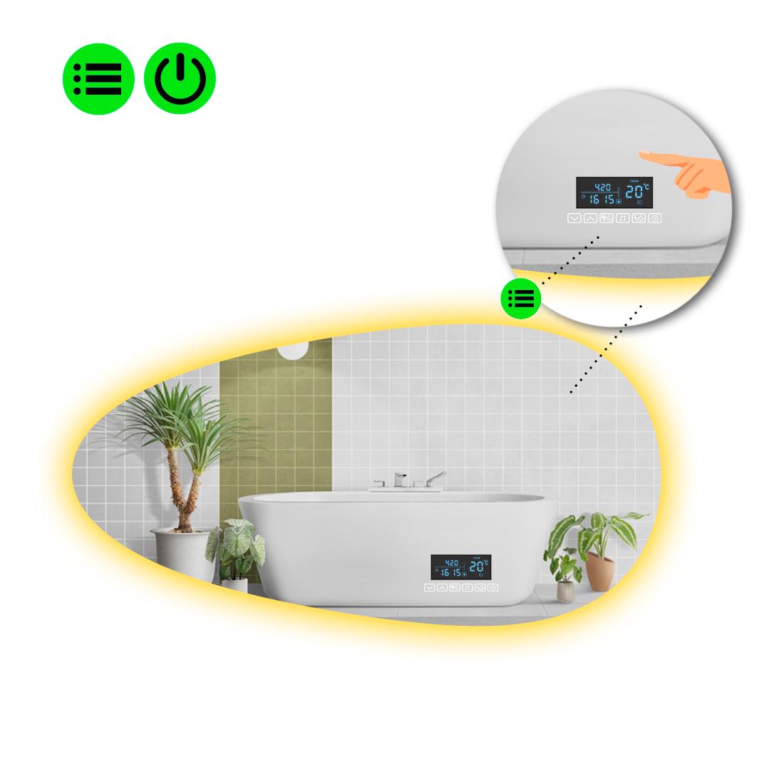Зеркало с LED подсветкой Occhio 2 с Smart-блоком 80x40 см (8995411)
