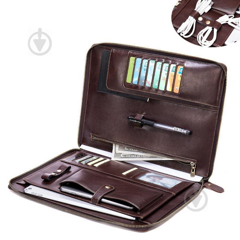 Чоловіча папка органайзер для документів матова 20238 Vintage Коричнева - фото 6 Чоловіча папка органайзер для документів матова 20238 Vintage Коричнева - фото 6