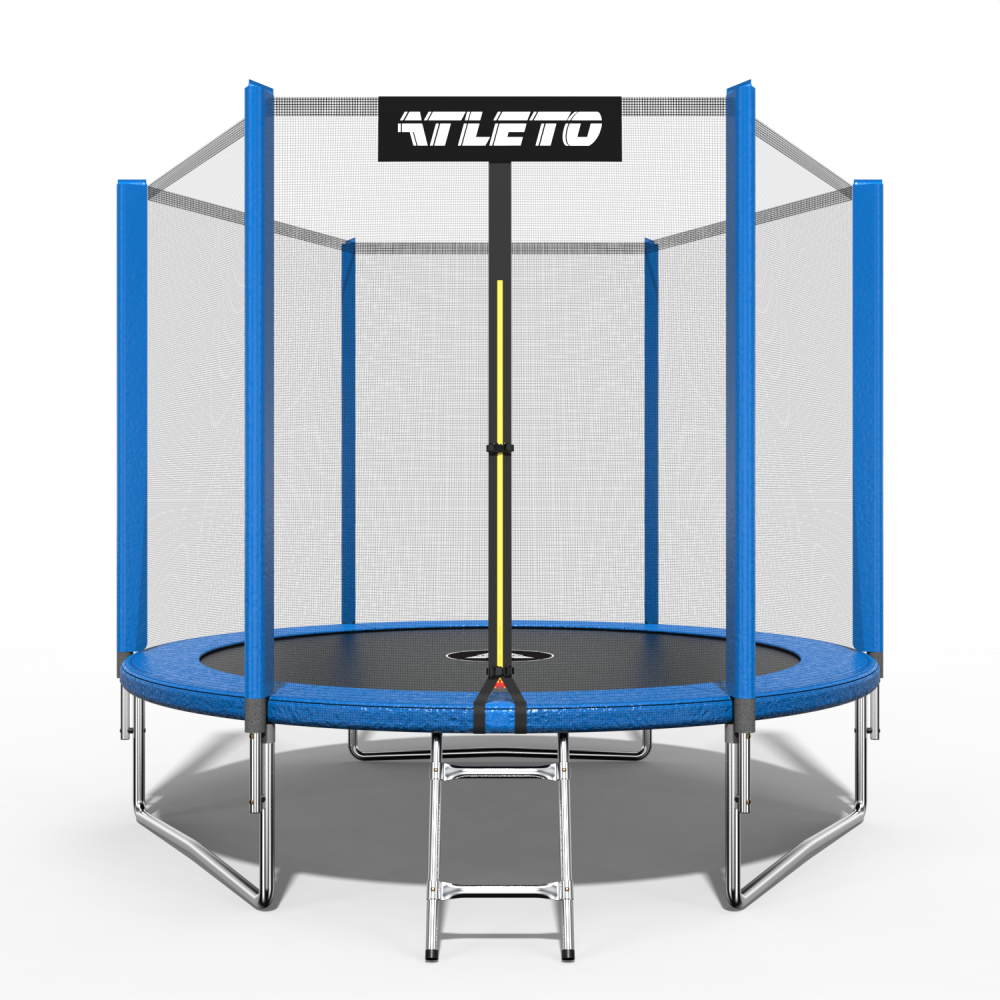 Батут детский Atleto с сеткой и стремянкой 252 см Синий (42400442)