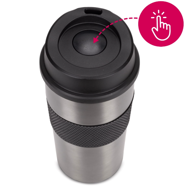 Термокружка Kamille с TPR-вставкой из нержавеющей стали 360 мл Графитовый (2150) - фото 2