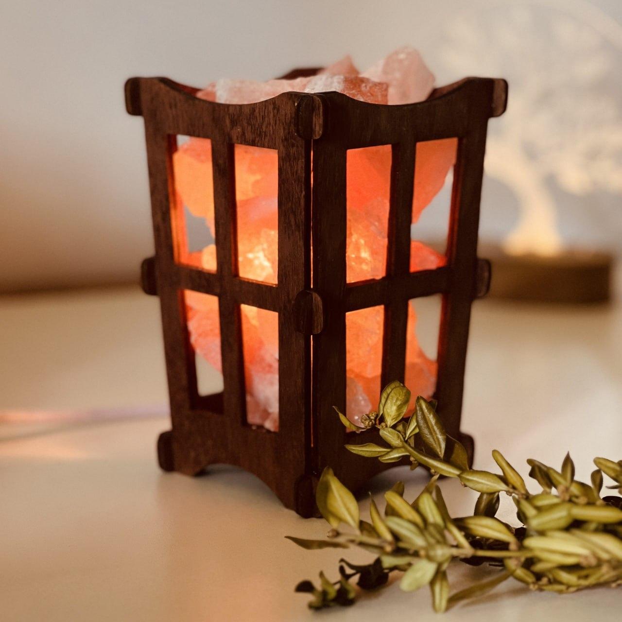 Соляная лампа Фонарь из гималайской соли 1 кг (Д-bahmut-001/11)