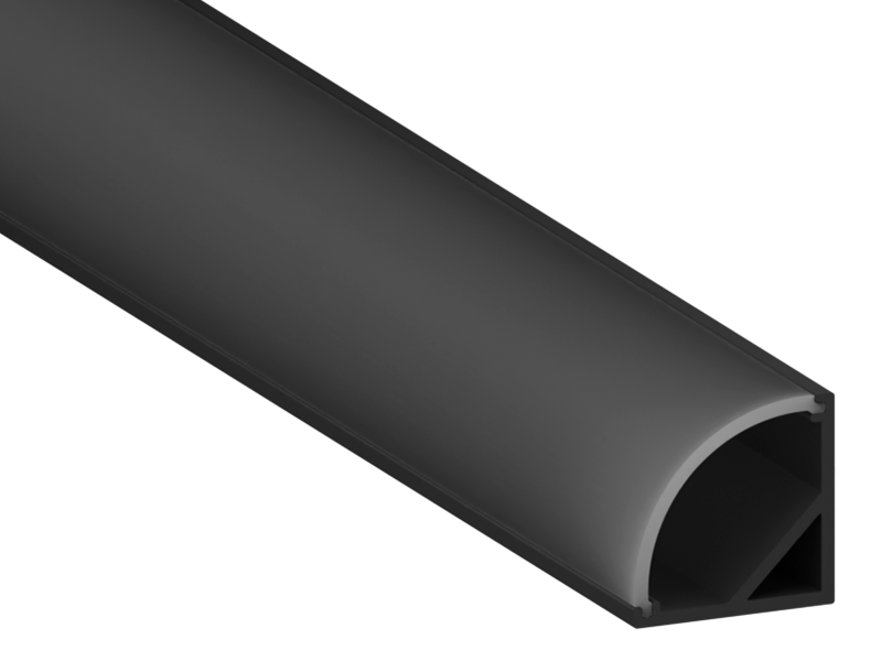 Профіль алюмінієвий LEDUA АЛ-06 з розсіювачем для LED стрічки кутовий 2 м Чорний (27195343)