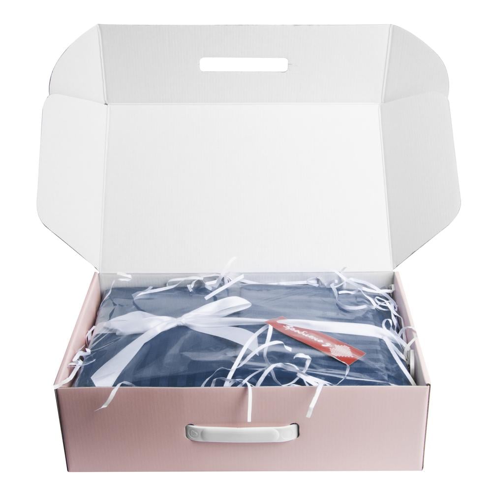 Комплект постільної білизни євро сатин в смужку Джинсовий (26027) - фото 3 Комплект постільної білизни євро сатин в смужку Джинсовий (26027) - фото 3