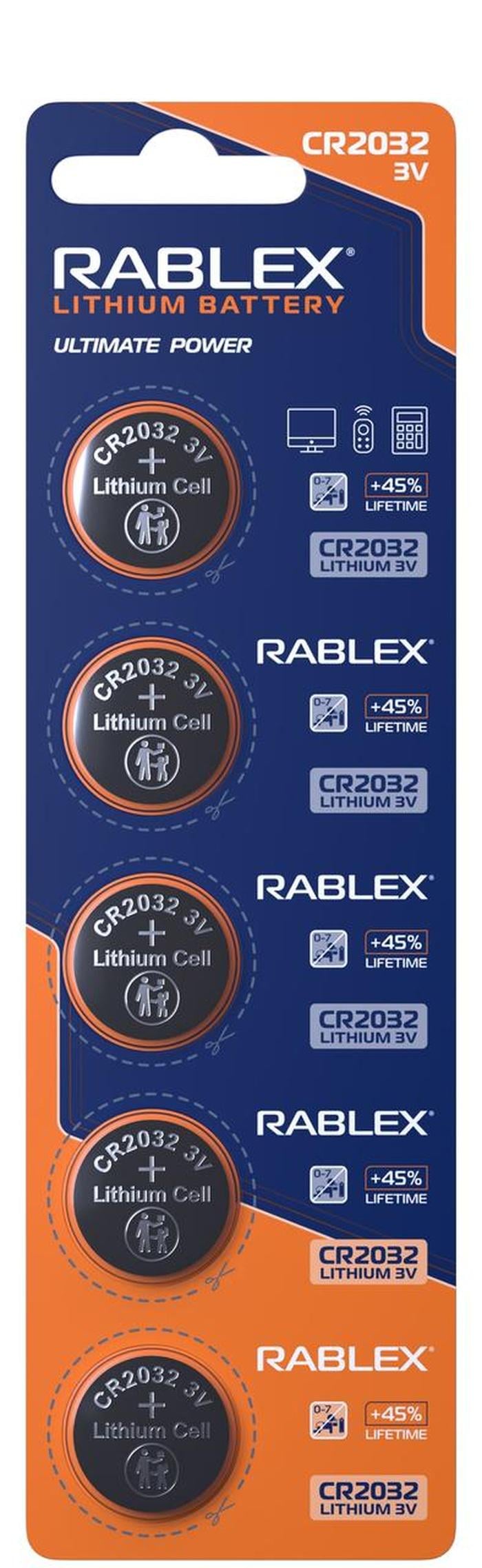 Батарейка літієва Rablex CR2032 3V 5 шт. (4819840001643)