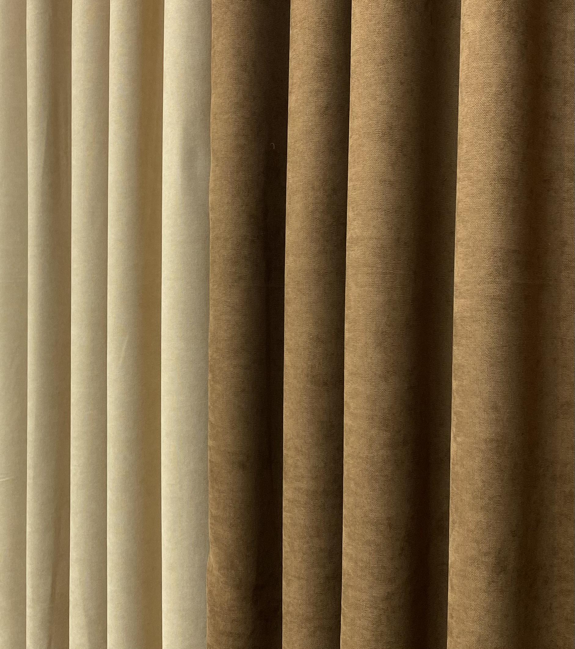Шторы микровелюр TG Home Дуэт №450 1,50х2,70 м Коричневый/Бежевый (450-216/195) - фото 2