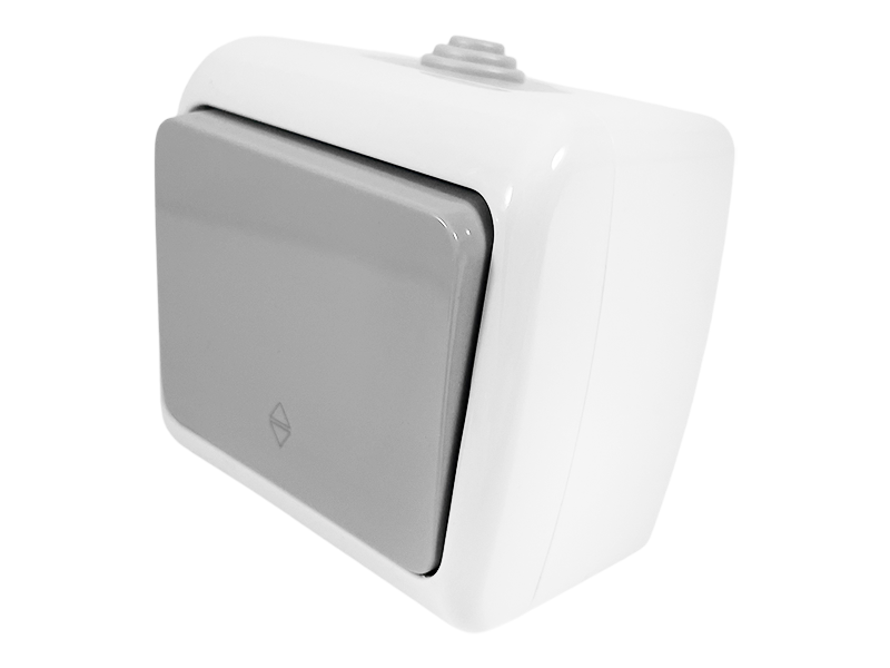 Выключатель 1-клавишный проходной Lemanso Немо IP54 Серый (LMR2404) Выключатель 1-клавишный проходной Lemanso Немо IP54 Серый (LMR2404)