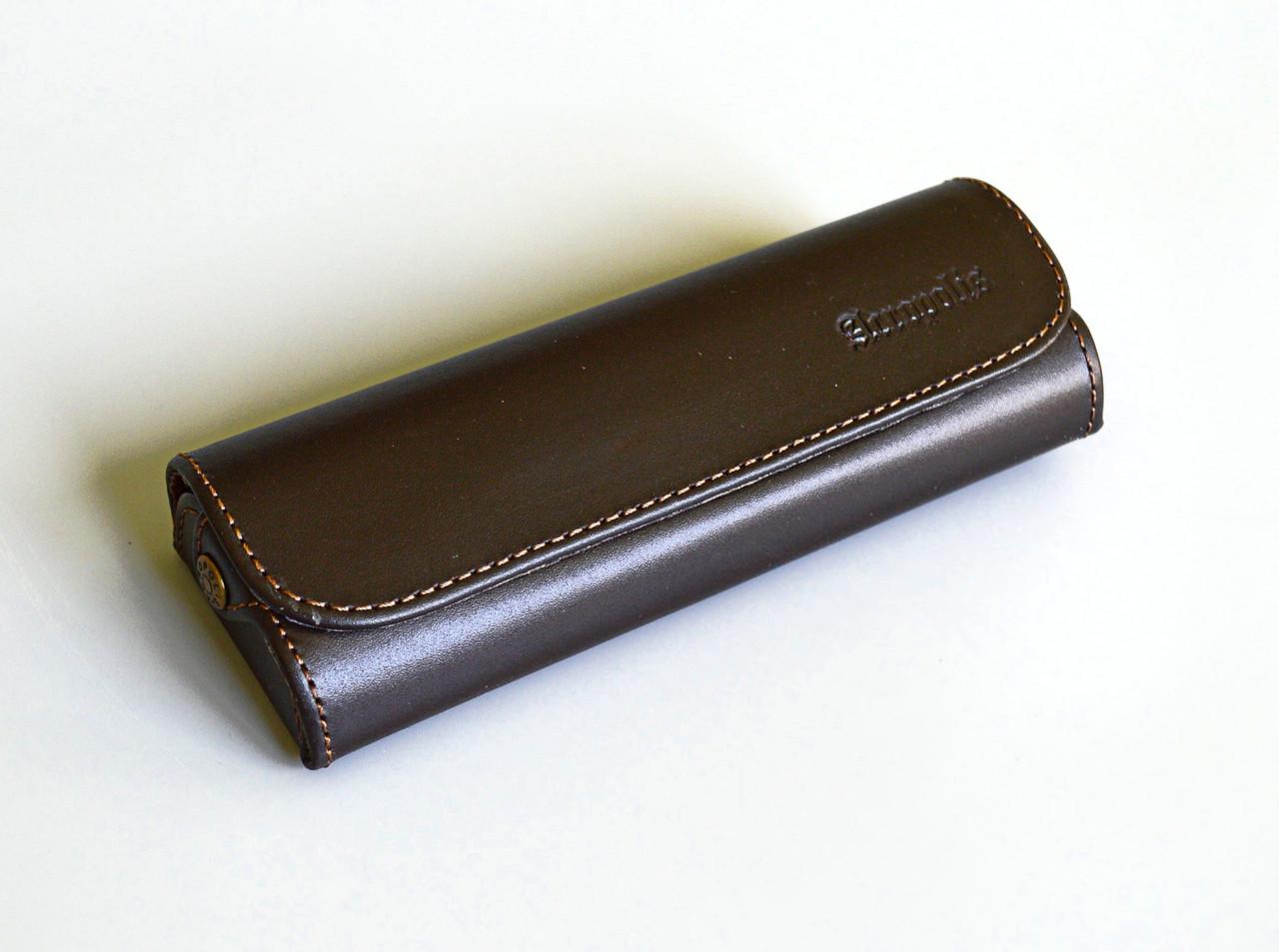 Футляр для очков коричневый натуральная кожа (1356288501)