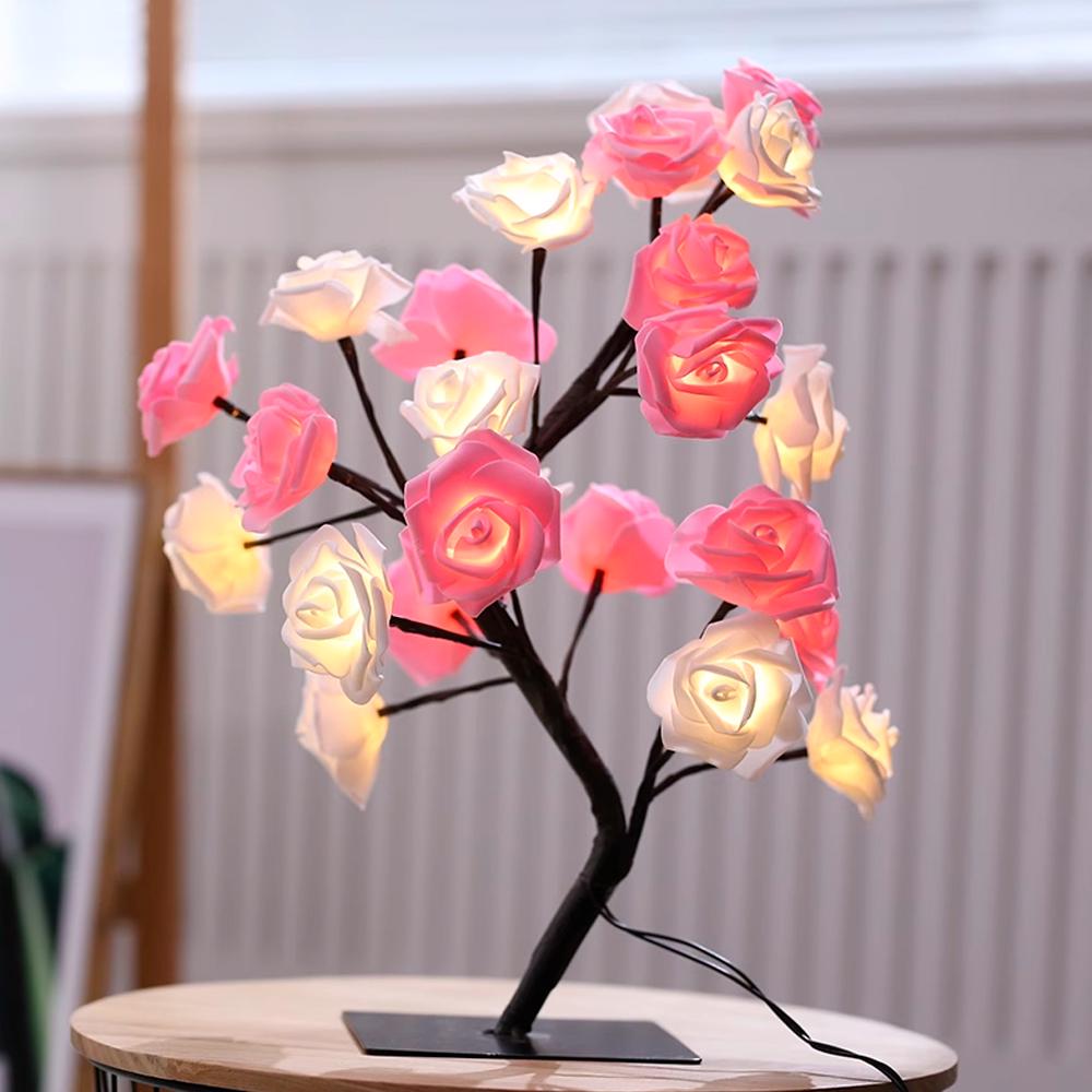 Светильник ночник в виде ветви розы (1014-206-00)