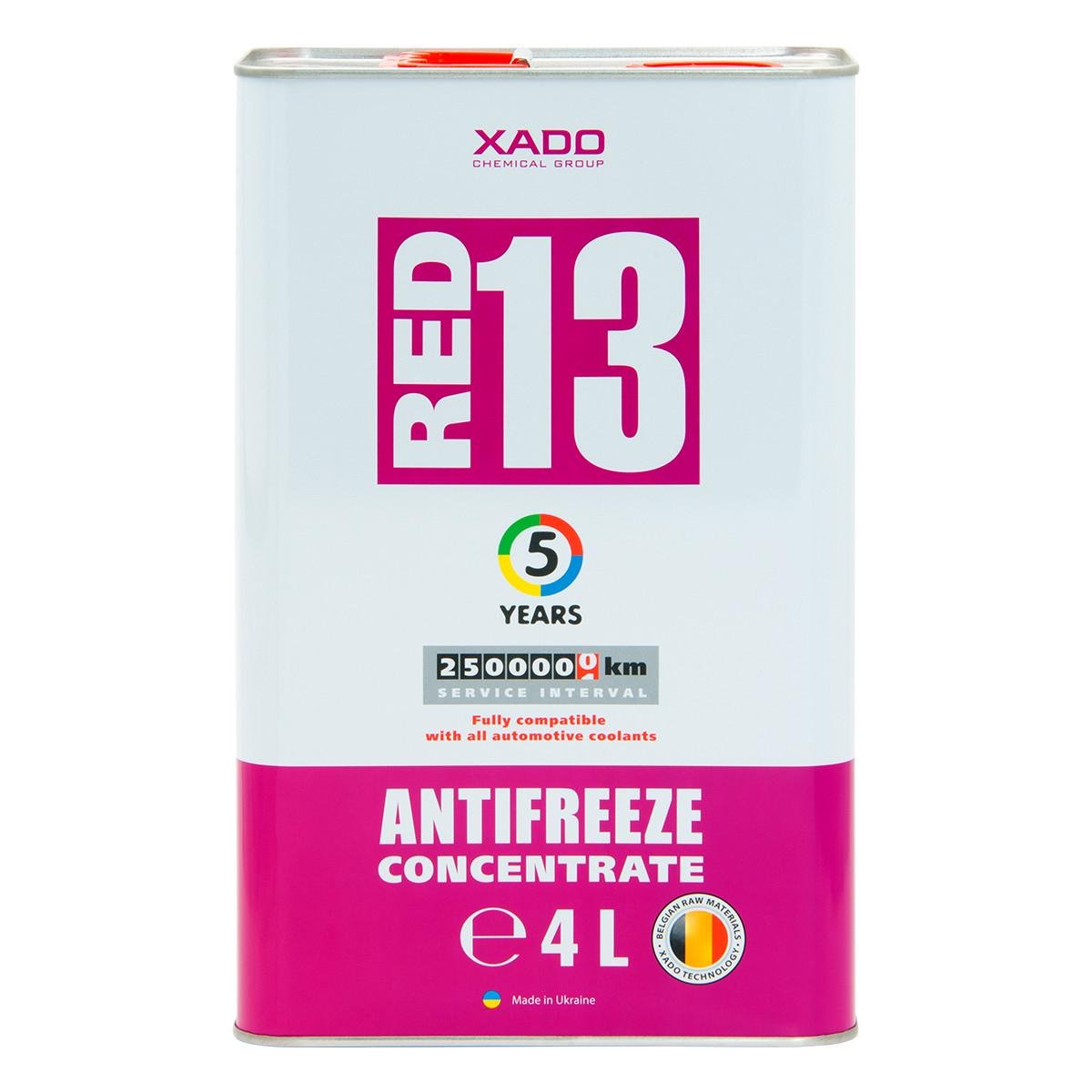 Антифриз для двигателя XADO Antifreeze Red 13 Концентрат 4 л