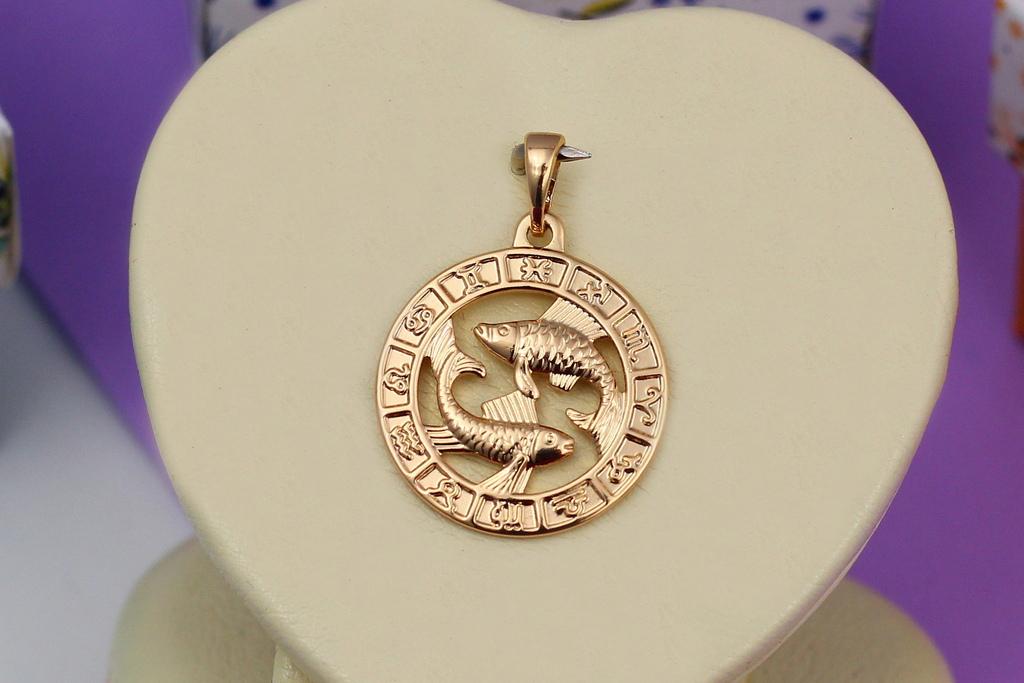 Кулон зодиак Xuping Jewelry Рыбе 2 см Золотистый (26578680)