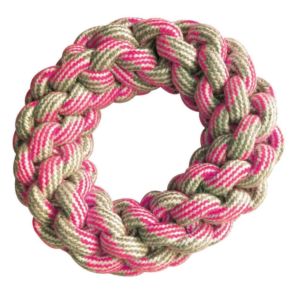 Игрушка для собак Croci PASTEL Кольцо плетеное из каната 18 см Розовый